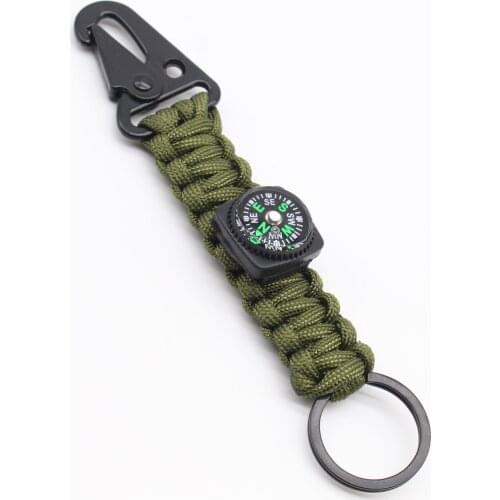 Camping Hiking Keychain 4mm Paracord Survival Kit Military Emergency Paracord Rope Keychain 550lbs outdoor tools