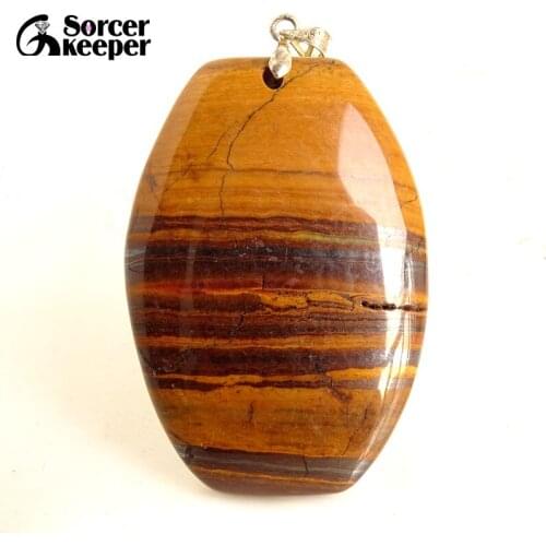 Collares Pendant Necklace Natural Sunset Jaspers Stone Gem Men Jewelry Leather Necklace & Pendant New Fashion Bijoux Women CS075
