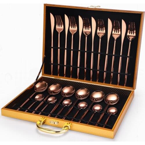 Full Tableware Spoon Fork Set Golden Cutlery Set Fork Spoon Knife Stainless Steel Cutlery Complete Dinnerware Set Dropshipping