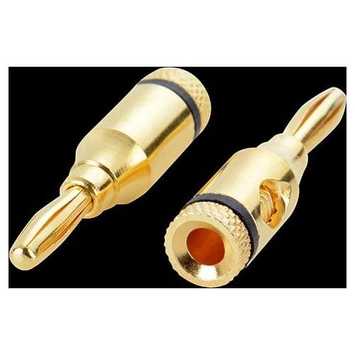 4mm gold-plated plug to connect the hair-burning banana head audio speaker cable socket speaker cable power amplifier terminal