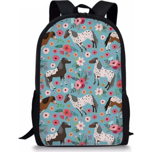 Arabian Horse SChildren Primary Backpack for Boys& Girls Schoolbag Teenager Backpack Cool Bookbags Animals printed