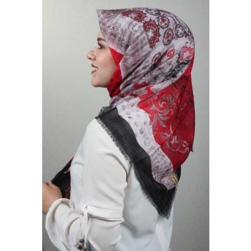 JAWEL PATTERNED LINEN FLAMLI SCARF-DESEN-37-AVAILABLE in