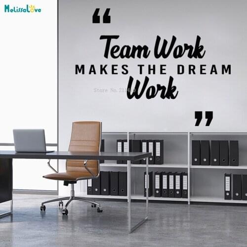 Team Work Makes The Dream Work Vinyl Wall Decal Teamwork Motivation Business Office Stickers Removable Mural YT4106