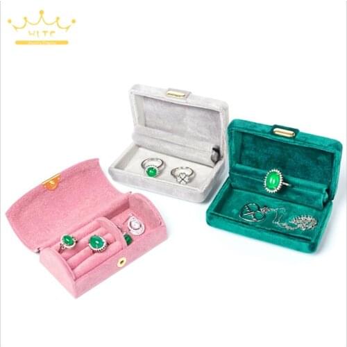 High-end Velvet Jewel Box Jewelry Creative Collection Box Multi-functional Portable Ring Earring Necklace Pendant Packaging Bags