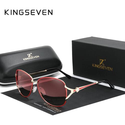 KINGSEVEN 2020 Womens Glasses Luxury Brand Sunglasses Gradient Polarized Lens Round Sun glasses Butterfly Oculos Feminino