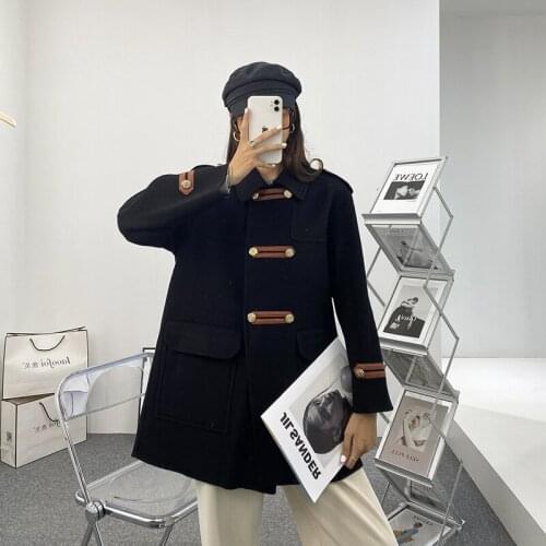 TOPINEUP Womens Black Coats