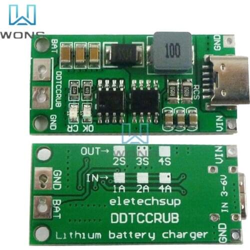 Multi-Cell 2S 3S 4S Type-C To 8.4V 12.6V 16.8V Step-Up Boost LiPo Polymer Li-Ion Charger 7.4V 11.1V 14.8V 18650 Lithium Battery