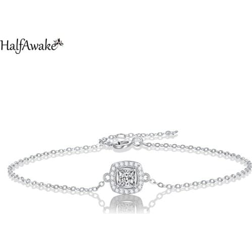 Pink Moissanite Bracelet 925 Sterling Silver Tennis Bracelet For Women 2021 Trend Chain On Hand Female Jewelry Gift Box Party