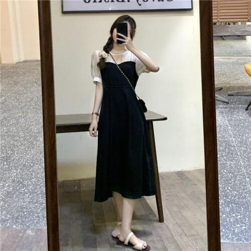 00503# Maternity Clothes Summer Short Sleeves Easy Matching Loose Stylish Dress Pregnant Women Mom Dress