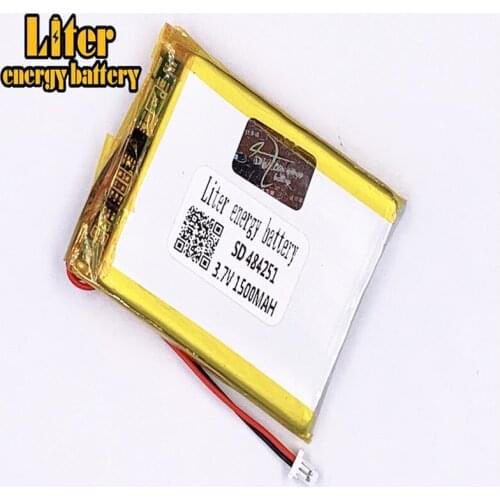 1.0MM 2pin connector 3.7 V 484251 504050 1500mah Rechargeable lipo battery polymer lithium battery MP3 MP4 MP5 small toys