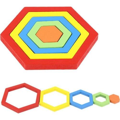 1 Set Color Childrens Eometry Jigsaw Puzzle Toys Wooden Toys Kids Educational Toys Baby Cognition Learning Matching Toy Set New
