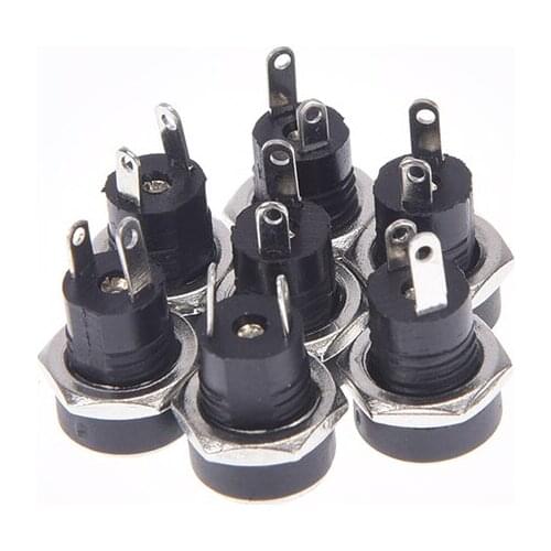 10Pcs DC Power Jack Socket Female Panel Mount Connector Black DC Power Jack 5.5 x 2.1mm DC Power Jack