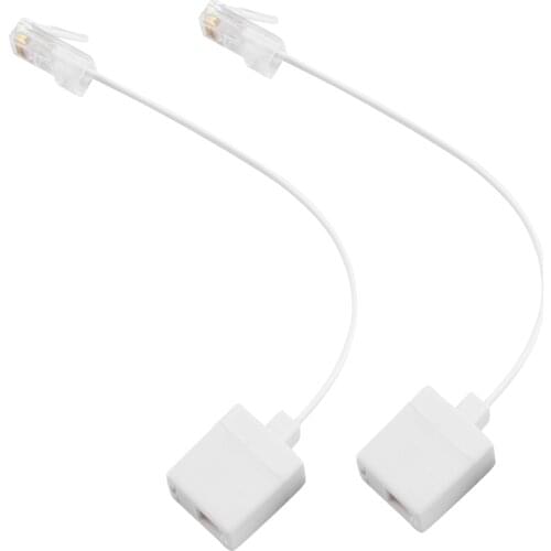 2 socket 8P4C / RJ45 male RJ11 6P4C to female M / F Adapter telephone Ethernet