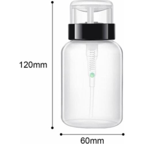 200ml Empty Plastic Nail Polish Remover Alcohol Liquid Containers Press Pumping Dispenser Bottle for Nail Art UV Gel Cleaner