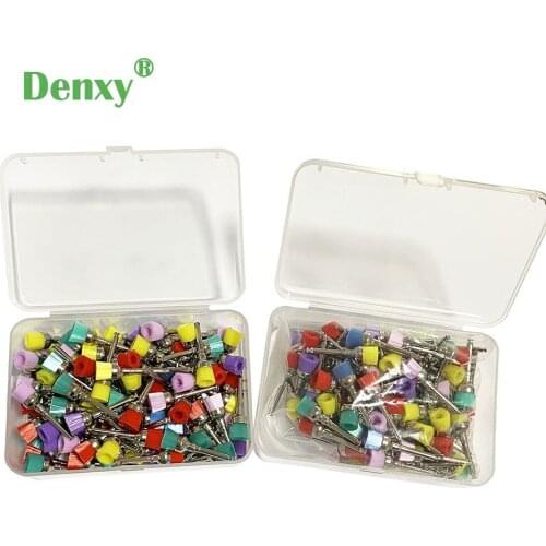 100Pcs/Box Dental Polishing Brush Colorful Nylon Latch Polisher Brushes Dentist Tool Lab Material Teeth Whitening Tool