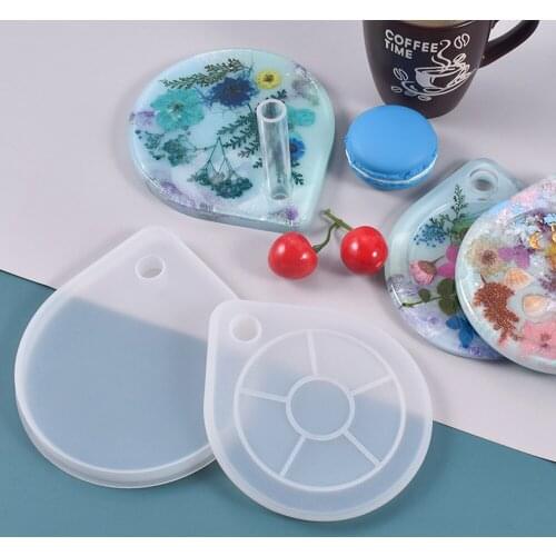 3Pcs/set New Positive Negative Water Drop Coaster Set Mould Silicone DIY Crystal Resin Mold For Handmade Art Craft Making Tools