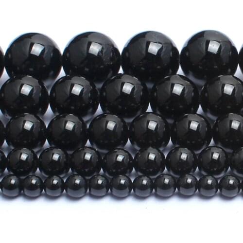 4/6/8/10/12mm Natural Black tourmaline Stone Beads Round Loose Beads For Jewellery Making 15 inch Gem Stone Beads Diy Bracelet