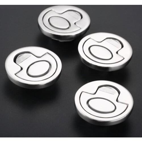 4pcs Round Hatch Cabinet Pull Handle Flush Lifting Ring Hatch Locker Latch Boat Caravan Hardware Marine Stainless Steel