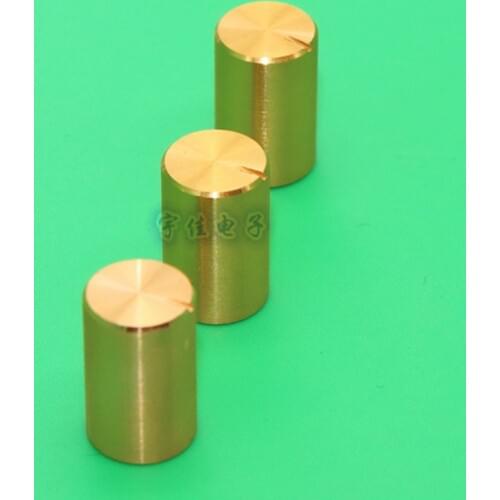 5 Piece 10 * 15mm golden aluminum alloy knob potentiometer encoder cap cover panel adjustment knob cap flower hole 6mm