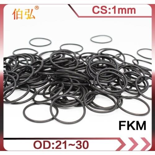 5PCS/lot Fluorine rubber Ring Black FKM O ring Seal 1mm Thickness OD21/22/23/24/25/26/27/28/29/30mm Rubber Seal Gasket Washer
