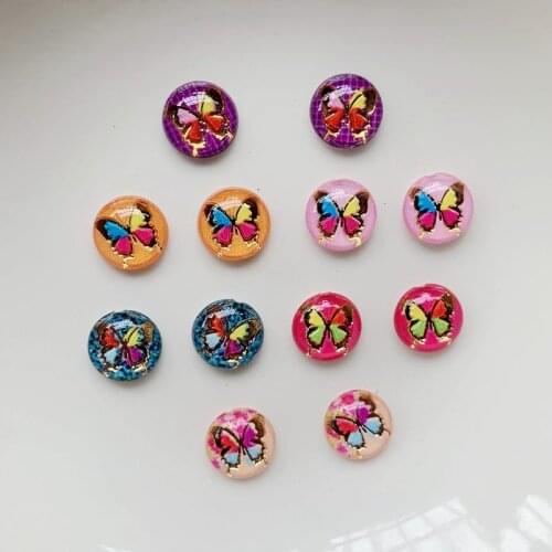 80PCS 10MM Rhinestone flat back beautiful colored crystal butterfly scrapbook wedding decals DIY handmade decoration