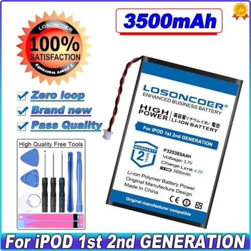 LOSONCOER P325385A4H 355080 Battery For iPOD 1st 2nd GENERATION MP3 MP4 P325385A4H M8541 W082 Battery