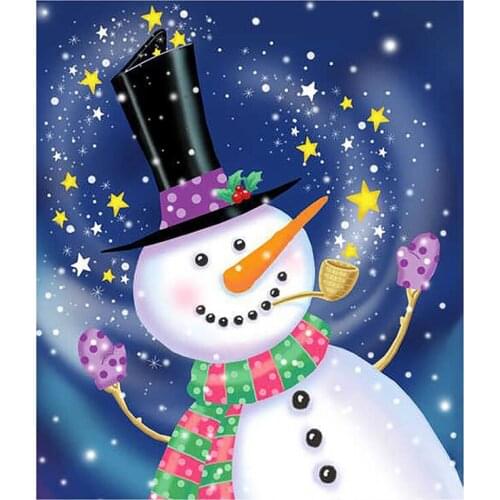 5D DIY Full Round/Square Diamond Painting Cartoon Snowman 3D Embroidery Cross Stitch Rhinestone Mosaic Home Decor Gift YC238