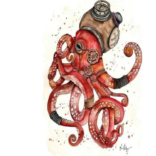 Diamond embroidery octopus full square round Diamond Painting Cross Stitch cartoon Diamond puzzle picture Rhinestone Decoration