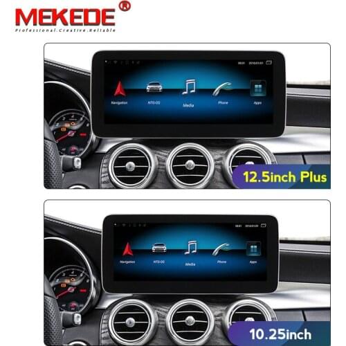 Android 9 12.5" Blue anti-glare screencar multimedia player gps navi for Mercedes benz C Class W205/GLC class 2014-2018 NTG 5.0