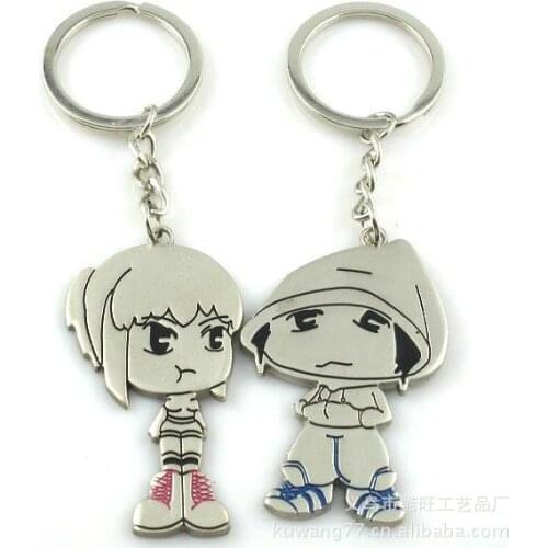 Free ship!!30 pair!boy and girl Couple metal Fashion creative keychain/Valentines Day and wedding gift/Binding Combs & Spines