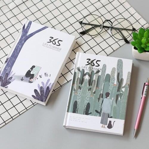 365 days Planner Notebook Yearly Agenda Inner Page illustration Daily Plan Journal Record Life Stationery Gifts papeleria