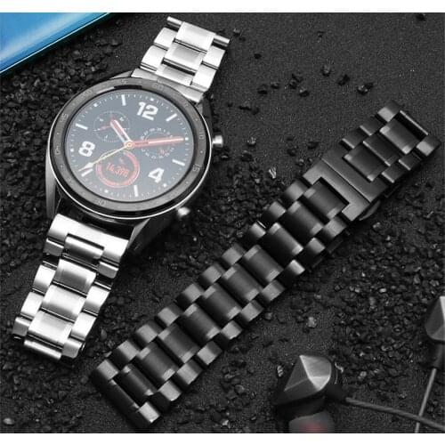 Stainless Steel Watch Bands with Straight Curved End Strap For Samsung Galaxy 46mm 42mm Watch 3 45mm 41mm Active 2 Gear S3 Band