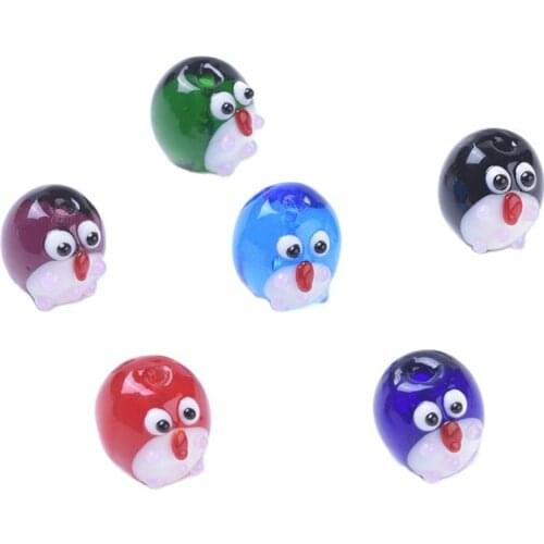 10pcs 15.8mm Mixed Color Handmade Owl Lampwork Beads for Jewelry Making Accessories DIY Bracelet Necklace Crafts Supplies