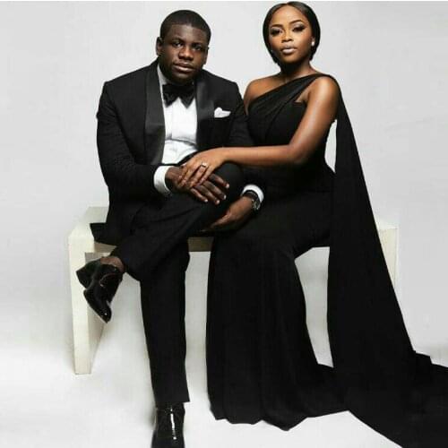 Black Suits 2019 Men Wedding Groom Tuxedos Terno Masculino Black Shawl Lapel 2Piece(Jacket+Pants)Groomsman Suits Custume Homme