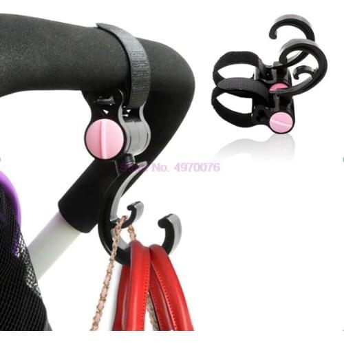 DHL 100pair Baby Hanger Baby Bag Stroller Hooks Pram Rotate 360 Degree Cart Hook Accessories