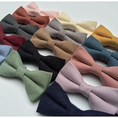Bow Ties For Men Bowtie Solid Color Bowtie Tuxedo Bows Male Accessories Gift Cotton Butterfly Cravat Brand Men Fashion Bow Tie