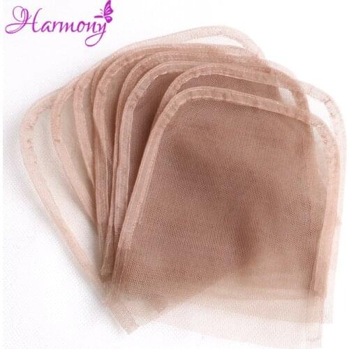 Harmony 10pcs/lot Lace closure frontal base 4x4'' brown color swiss lace wig caps for making closure wig accessories