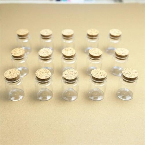 18 pcs/lot 37*50mm 30ml Small Glass Bottle Stopper Test Tube Storage Glass Jars Corks Bottle Containers tiny Vials Wedding Gift