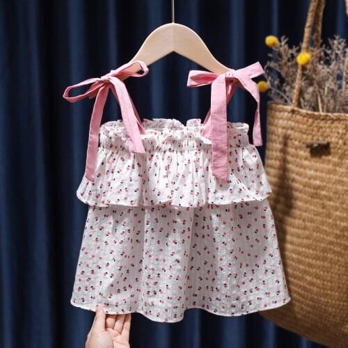 Cute Baby Girls Dress Summer Floral Flower Princess Dress Infant Toddler Tutu Girls Kids Ruffle Dresses Children Casual Wear
