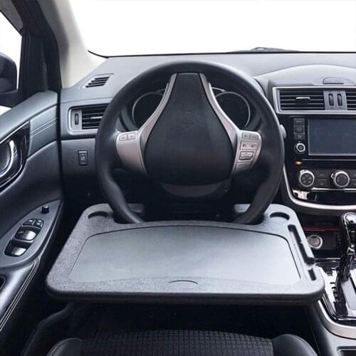 Double-side Car Desk Tray Steering Wheel Notebook Laptop Computer Stand Coffee Holder Travel Folding Writing Eating Table