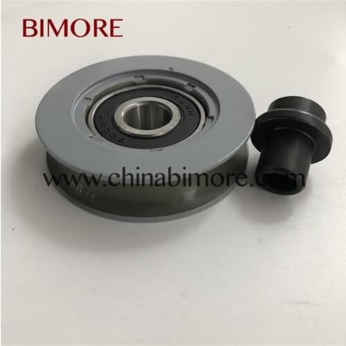 BIMORE Elevator Door Hanger Roller with shaft OD:55mm Thickness:14mm Bearing:6201 Lift parts