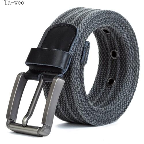 Ta-weo Men Canvas Pin Buckle Belt, Youth & Students Retro Knitted Waistband Good Quality, Cinturones Para Las Mujeres
