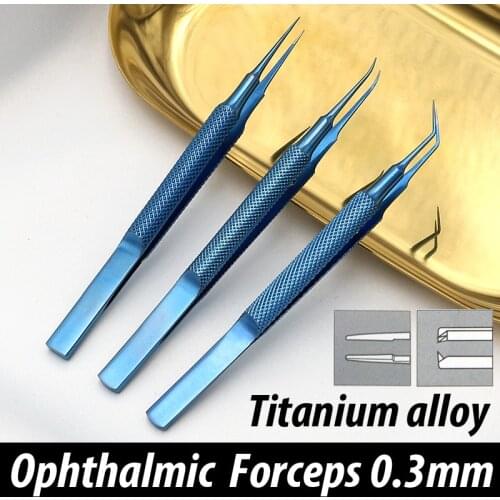 Titanium alloy ophthalmic microscope forceps 11cm plastic surgery instrument double eyelid tool
