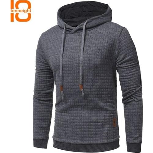 TENNEIGHT 2018 Winter Mens Hooded sweatshirt jacket Long Sleeve Slim Coat Big Size Drawstring Pocket Hooded Casual Sweatshirt