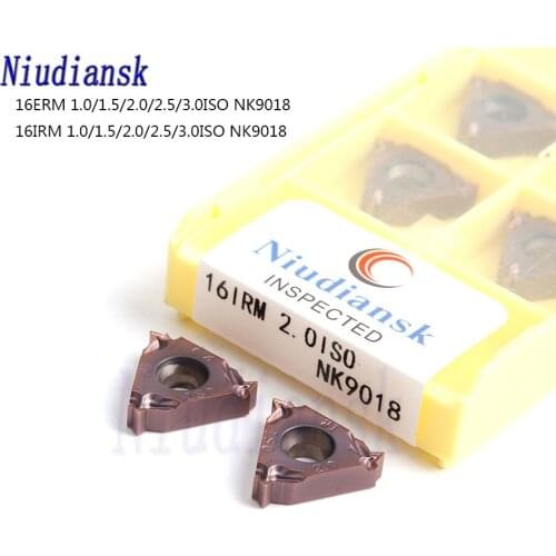 10pcs 16ERM IRM 1.0ISO 1.5ISO 16ERM IRM 2.0ISO 2.5ISO 16ERM IRM3.0ISO NK9018 Carbide Threading insert CNC Stainless steel cutter