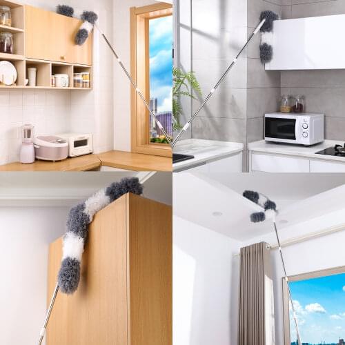 Joybos Lengthen Duster 4 in 1 Multi-function Microfiber Steel Dust Brush Ceiling Clean with Mucilage Home Cleaning Tools JX102