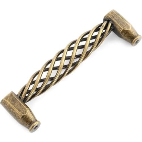 UNILOCKS 5Pcs/Lot Antique Birdcage Cabinet Handle And Knobs Drawer Pull Handle Europe Style ( C:C:128MM H:38MM )