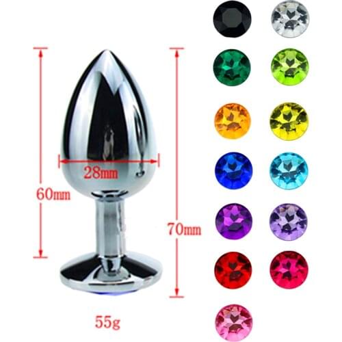Colorful Stainless Steel Metal Anal Plugs Erotic Unisex Butt Plug Prostata Crystal Jewelry Sex Toys For Women Men Gay Adult Shop