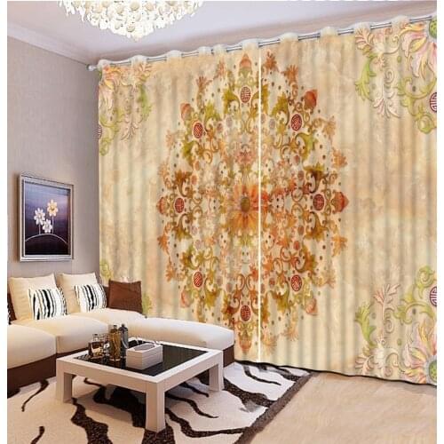 Custom curtains 3d curtains Marble flowers colorful window curtains window bedroom curtain decorations for home