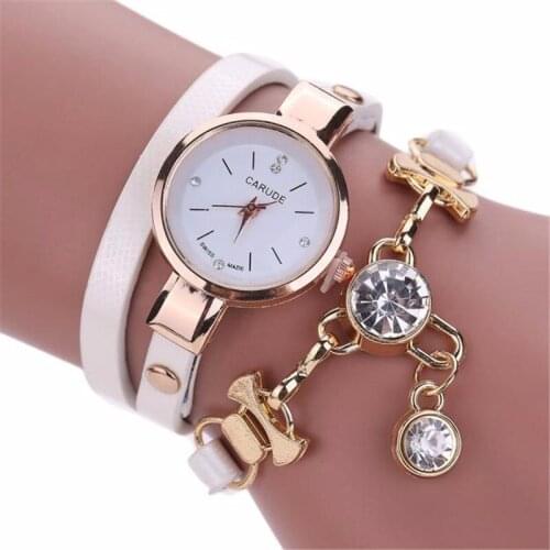 Women Watch Leather Casual Clock Luxury Quartz Crystal Womens Wristwatch Ladies Wrist Watch